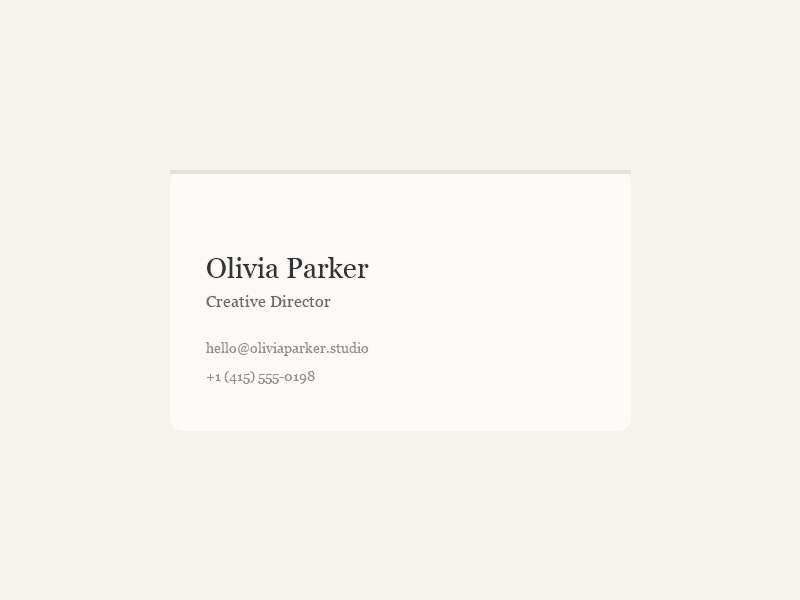 Minimal Business Card